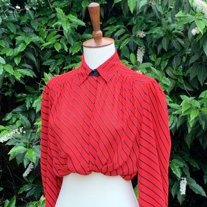𓆣VTG𓆣 Fabio Delini New Wave Striped Blouse (M)